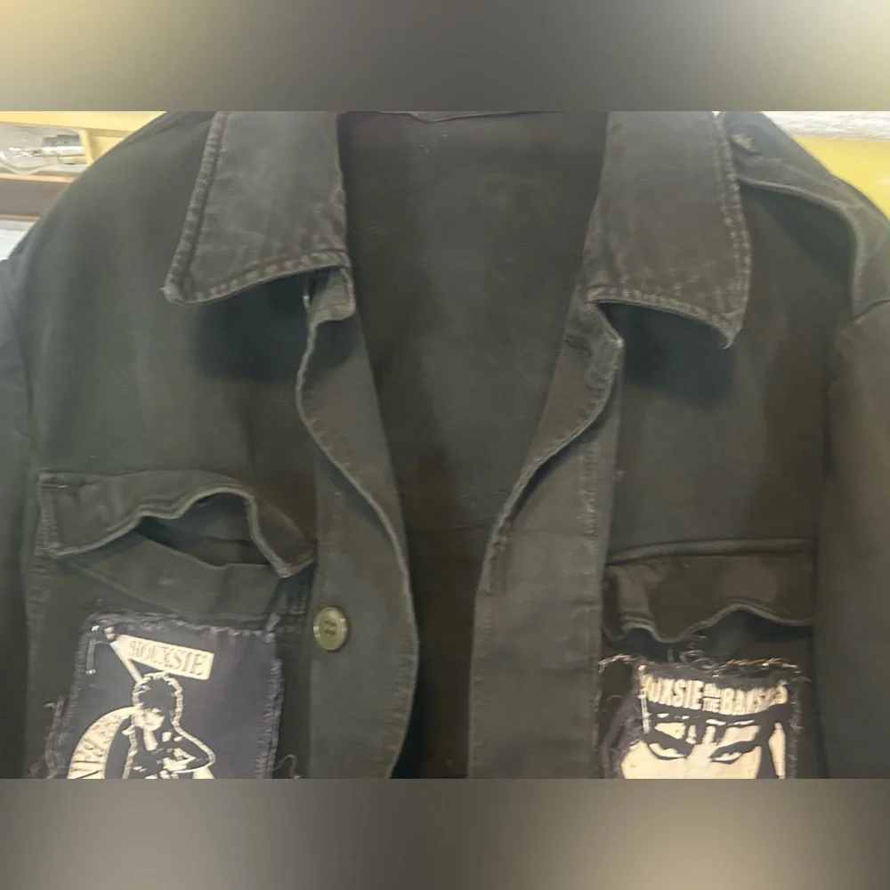 Vintage German military SIOUXSIE SIOUX DIY jacket black punk goth - Picture 7 of 9